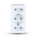 [VQ22687841] ADAPTADOR DE 2 SALIDAS EURO SOCKET 10A 1 SOCKET 10/16A 250V BLANCO