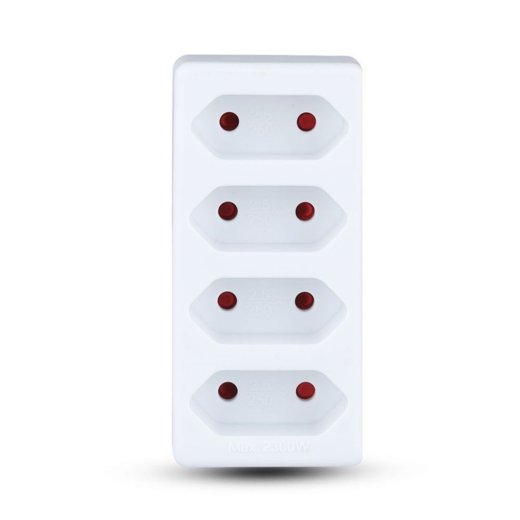 [VQ22687851] ADAPTADOR DE 4 SALIDAS CON TOMA DE TIERRA 10A 250V BLANCO