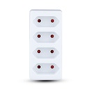 [VQ22687851] ADAPTADOR DE 4 SALIDAS CON TOMA DE TIERRA 10A 250V BLANCO