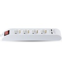 [VQ22688081] REGLETA BASE 4 ENCHUFES & 2 PUERTOS USB 3G 1.5MM X 1.4M COLOR BLANCO