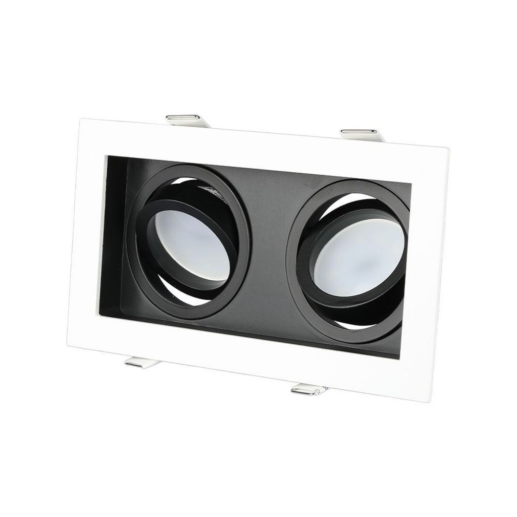 [VQ22688771] ARO DOBLE PARA GU10 CUADRADO BLANCO Y NEGRO