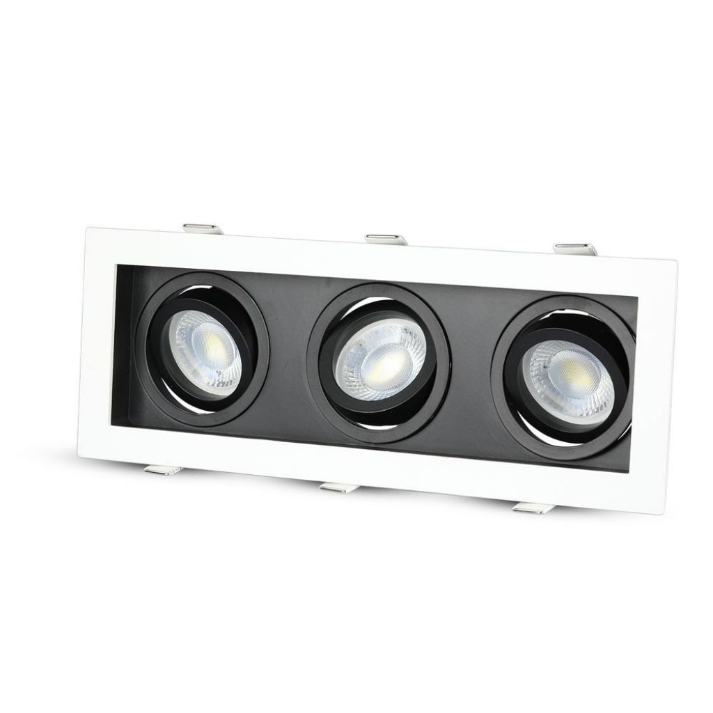 [VQ22688781] ARO TRIPLE PARA GU10 CUADRADO BLANCO+NEGRO