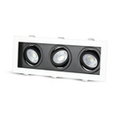 [VQ22688781] ARO TRIPLE PARA GU10 CUADRADO BLANCO+NEGRO