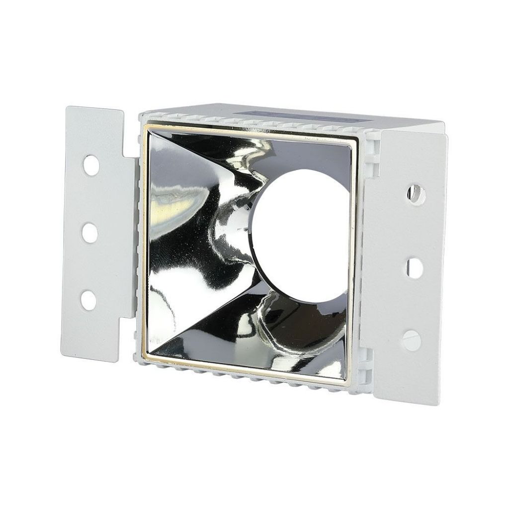 [VQ22688801] ARO CUADRADO GU10 MARCO BLANCO REFLECTOR CROMADO
