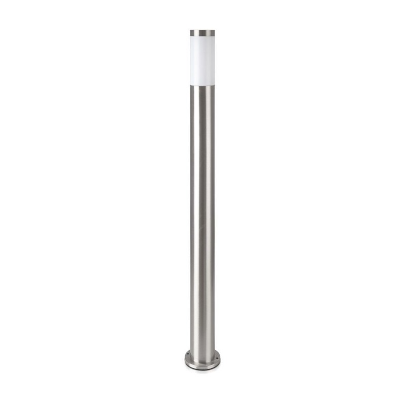 [VQ22689621] BALIZA DE JARDÍN DE ACERO INOXIDABLE E27 110CM SATÉN-NÍQUEL IP44