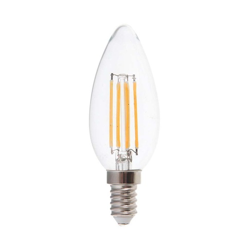 [217423] [VQ2262174231] BOMBILLA LED V-TAC E14 TIPO VELA 6W FILAMENT 600LM 300° 3000K