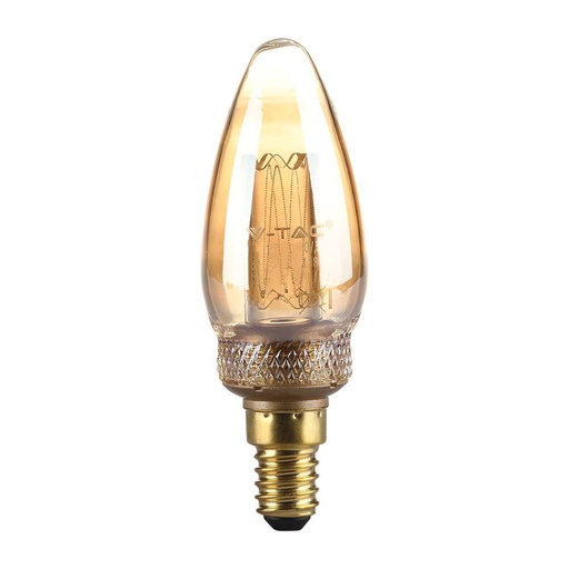 [217472] [VQ2262174721] BOMBILLA LED V-TAC E14 TIPO VELA 2W FILAMENT 65LM 300° 1800K