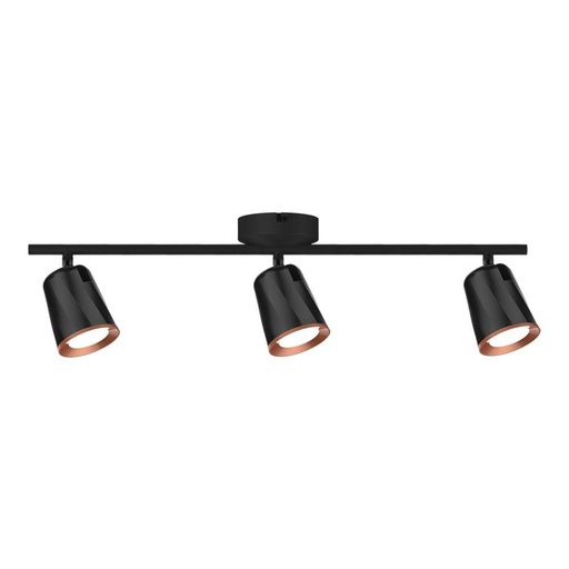 [218261] [VQ2262182611] APLIQUE LED DE TECHO 6W TRIPLE FOCO CUERPO NEGRO 4000K