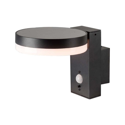 [23016] [VQ226230161] APLIQUE DE PARED SOLAR LED 5.5W SMD DE CON SENSOR PIR REDONDO IP54 3000K