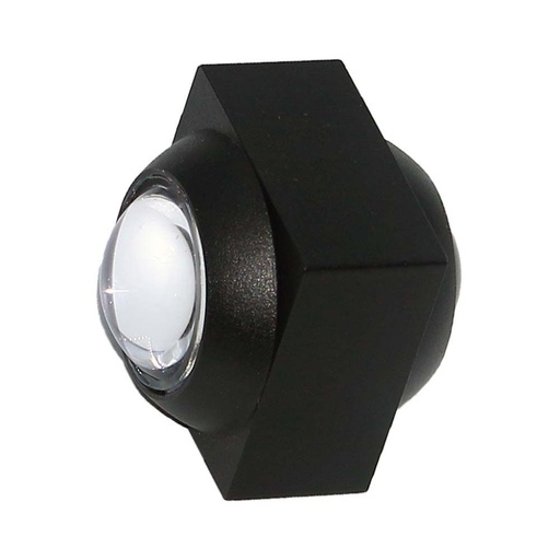 [23028] [VQ226230281] APLIQUE LED 2W 'LUZ ARRIBA Y ABAJO' CUERPO NEGRO IP54 3000K
