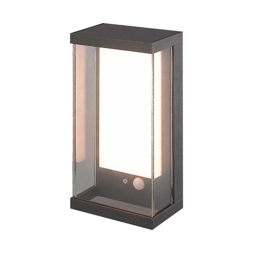 [23033] [VQ226230331] APLIQUE DE JARDÍN LED 1W GRIS OSCURO CON SENSOR IP54 3000K
