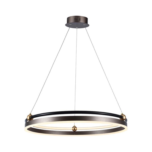 [23097] [VQ226230971] LÁMPARA COLGANTE LED 30W ARO ÚNICO CUERPO CAFÉ 3000K