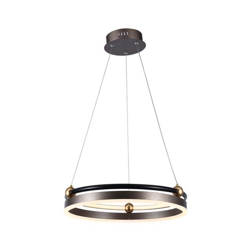 [23098] [VQ226230981] LÁMPARA COLGANTE LED 20W ARO ÚNICO CUERPO CAFÉ 3000K