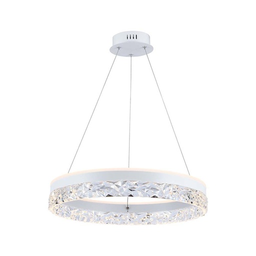 [23099] [VQ226230991] LÁMPARA LED COLGANTE 25W ARO ÚNICO CUERPO BLANCO 3000K