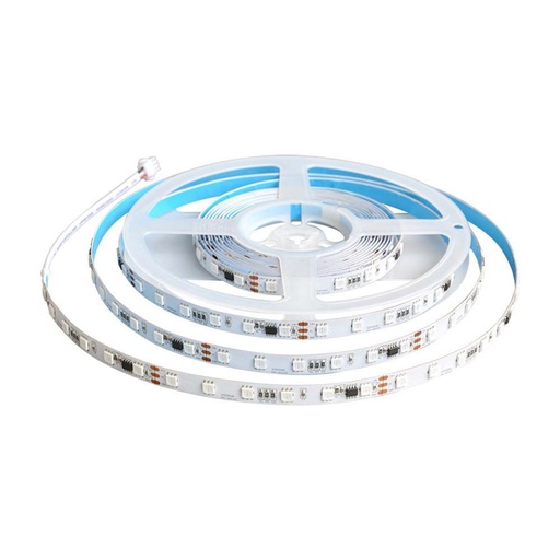 [23145] [VQ226231451] TIRA LED V-TAC 24V DC 13W SMD 5050 60LED/M 780LM/M PCB 10MM CRI>80 IP20 RGB (Rollo de 5 metros)