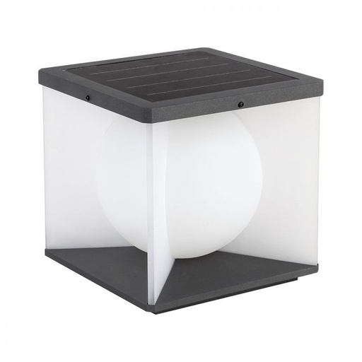 [23351] [VQ226233511] APLIQUE JARDÍN SOLAR LED 3W 205X205X190MM CUERPO NEGRO+BLANCO 3000K