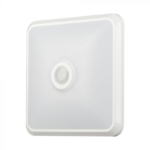 [23419] [VQ226234191] PLAFÓN LED 12W CON SENSOR PIR CHIP SAMSUNG CUADRADO CUERPO BLANCO CCT