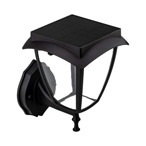 [2892] [VQ22628921] APLIQUE DE PARED SOLAR LED 2W CUERPO NEGRO IP44 3000K + 6000K