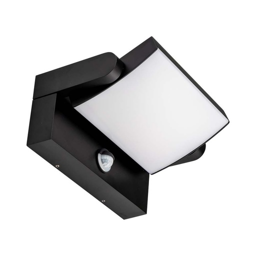 [2940] [VQ22629401] APLIQUE DE PARED 17W LED CON SENSOR CUERPO NEGRO IP65 3000K