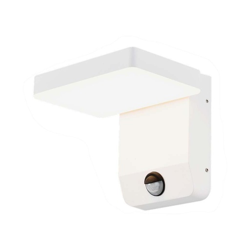 [2947] [VQ22629471] APLIQUE DE PARED LED 17W CON SENSOR CUERPO BLANCO CUADRADO IP65 4000K