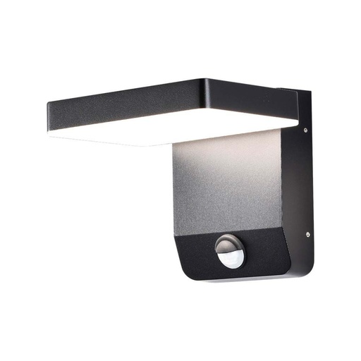 [2949] [VQ22629491] APLIQUE DE PARED LED 17W CON SENSOR CUERPO NEGRO CUADRADO IP65 4000K