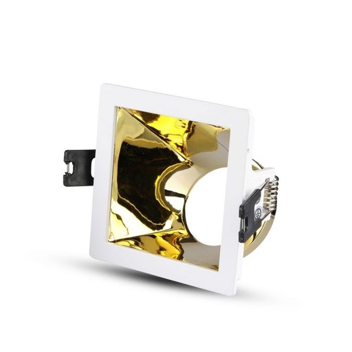 [3166] [VQ22631661] ARO PARA GU10 'FITTING' BLANCO+ORO CUADRADO