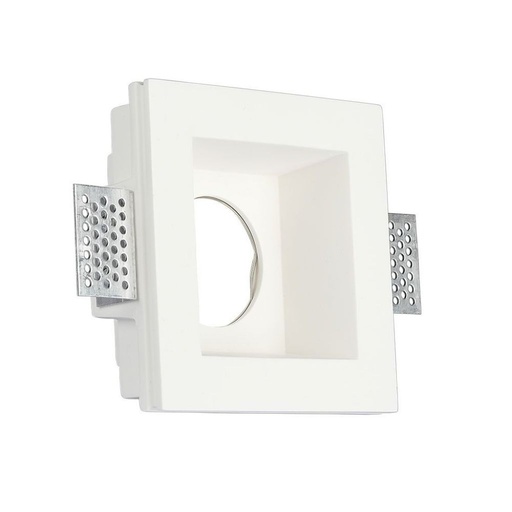 [3649] [VQ22636491] ARO PARA GU10 SOPORTE CUADRADO YESO BLANCO 120 X 120 MM