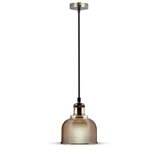 [3732] [VQ22637321] LÁMPARA DE TECHO CON SOPORTE COLGANTE DE CRISTAL ÁMBAR 150 CM E27 (BOMBILLA NO INCLUIDA)