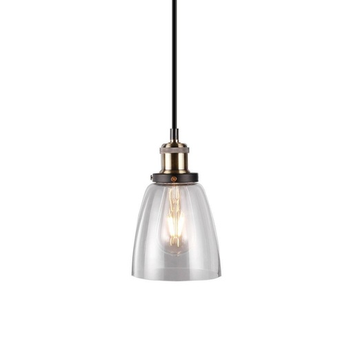 [3735] [VQ22637351] LÁMPARA DE TECHO CON SOPORTE COLGANTE VINTAGE DE CRISTAL TRANSPARENTE Ф140 E27 (BOMBILLA NO INCLUIDA)