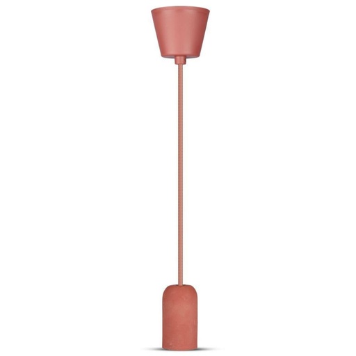 [3743] [VQ22637431] LÁMPARA DE TECHO CON SOPORTE COLGANTE DE HORMIGÓN ROJO E27 (BOMBILLA NO INCLUIDA)