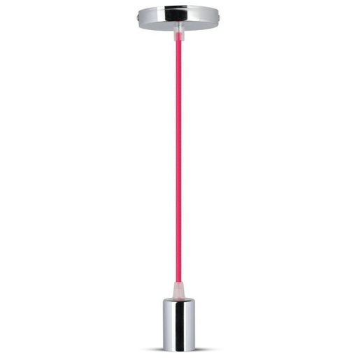 [3792] [VQ22637921] LÁMPARA DE TECHO CON SOPORTE COLGANTE DE CROMO ROSA E27