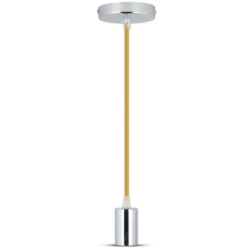 [3794] [VQ22637941] LÁMPARA DE TECHO CON SOPORTE COLGANTE DE CROMO BEIGE E27 (BOMBILLA NO INCLUIDA)
