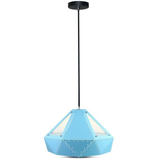 [3946] [VQ22639461] LÁMPARA DE TECHO COLGANTE FORMA PRISMA DE COLORES PASTEL AZUL 310 X 180 MM E27