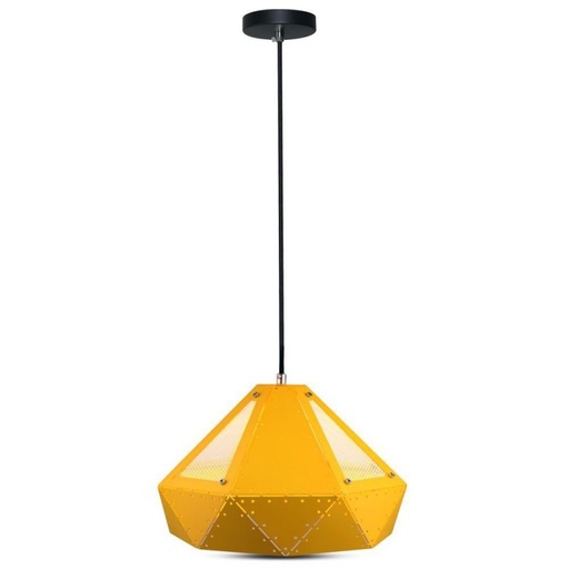 [3947] [VQ22639471] LÁMPARA DE TECHO COLGANTE PRISMA DE COLORES PASTEL AMARILLO 310 X 180 MM E27 (BOMBILLA NO INCLUIDA)
