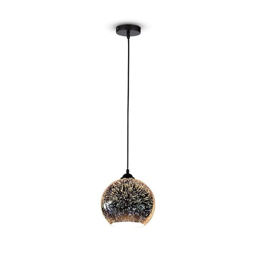 [40121] [VQ226401211] LÁMPARA DE TECHO COLGANTE CRISTAL 3D 200MM E27 (BOMBILLA NO INCLUIDA)