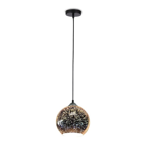[40131] [VQ226401311] LÁMPARA DE TECHO COLGANTE CRISTAL 3D 250MM E27 (BOMBILLA NO INCLUIDA)