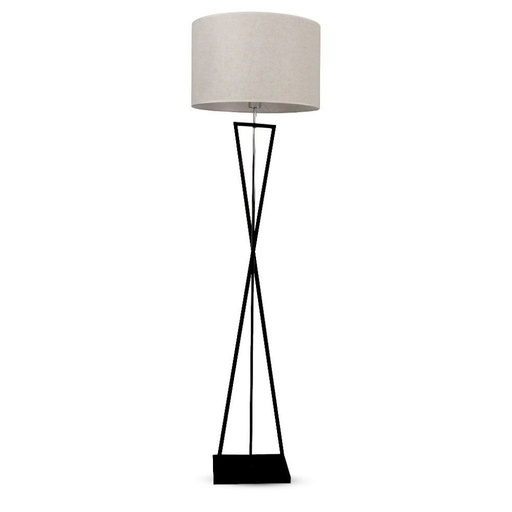 [40411] [VQ226404111] LÁMPARA DE SUELO DE DISEÑO E27 COLOR MÁRFIL REDONDA