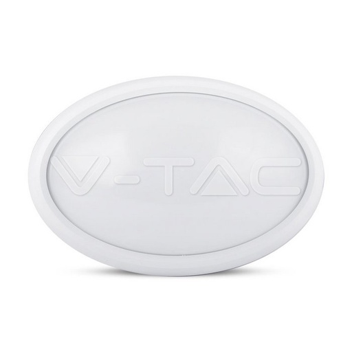 [5053] ¬[VZ10106] PLAFÓN LED 12W ÓVALO REGLETA CUERPO BLANCO IP54 6000K