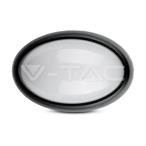 [5055] ¬[VZ10110] PLAFÓN LED 12W IP54 CUERPO ÓVALO NEGRO 6000K