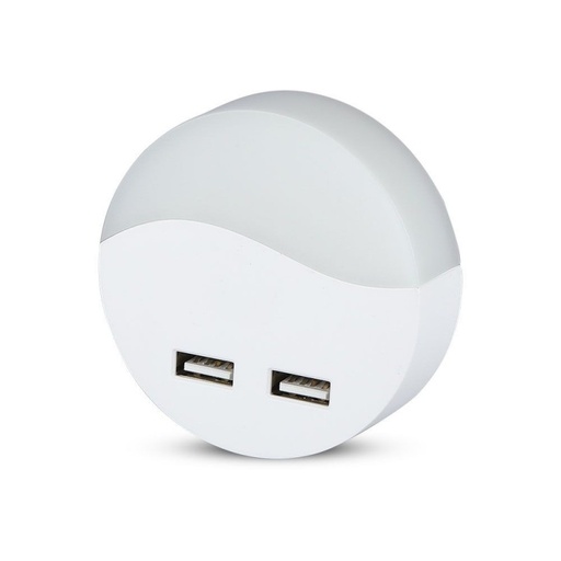 [506] ¬[VZ1012] LÁMPARITA ENCHUFABLE DE NOCHE 0,4W LED USB REDONDA 4000K