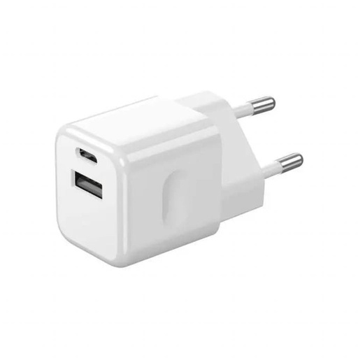 [6680] ¬[VZ13360] CARGADOR RÁPIDO DE 30W DE DOBLE PUERTO 1PD + 1 QC BLANCO