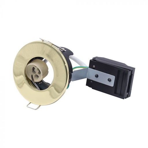 [7024] ¬[VZ14048] DOWNLIGHT PARA GU10 CON CLASIFICACIÓN CONTRA INCENDIOS SIN CANALES IP20 LATÓN PULIDO