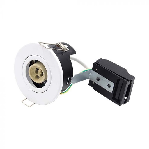 [7027] ¬[VZ14054] DOWNLIGHT PARA GU10 INCLINABLE SIN CANALES CON CLASIFICACIÓN CONTRA INCENDIOS IP20 BLANCO