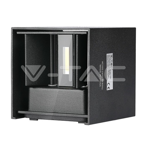 [7078] #[VZ14156] APLIQUE DE PARED LED 6W CUERPO NEGRO CUADRADO IP65 3000K