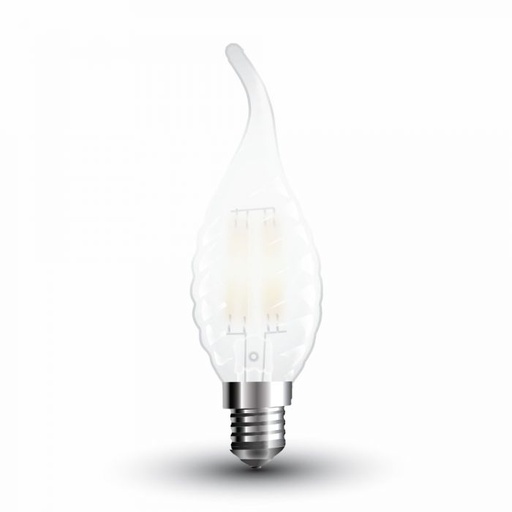 [7112] ¬[VZ14224] BOMBILLA LED 4W FILAMENTO E14 MATE TWIST TIPO VELA FORMA DE LLAMA 6400K