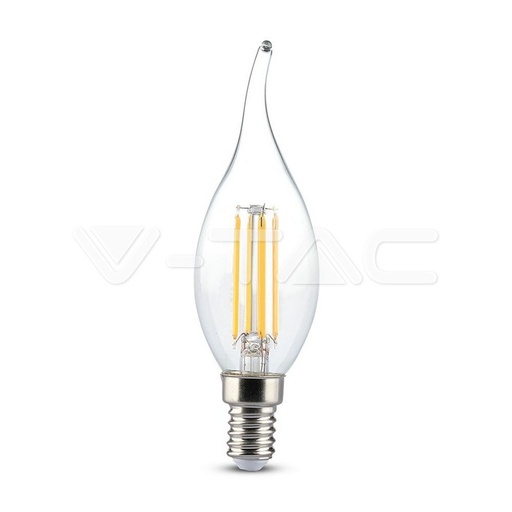 [7114] ¬[VZ14228] BOMBILLA LED 4W FILAMENTO E14 TIPO VELA FORMA DE LLAMA ÁMBAR 2200K