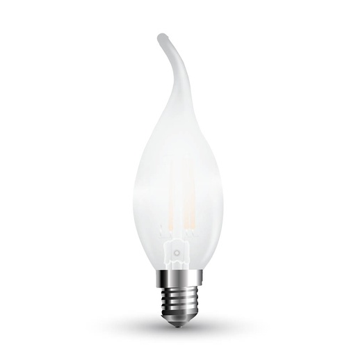 [7177] ¬[VZ14354] BOMBILLA LED V-TAC E14 TIPO VELA LLAMA 4W FILAMENT 400LM 2700K