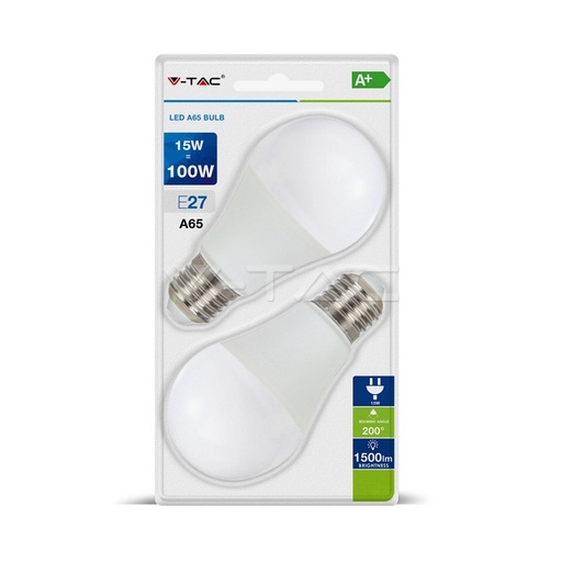 [7301] ¬[VZ14602] BOMBILLA LED V-TAC E27 A60 15W SMD 1500LM 4000K