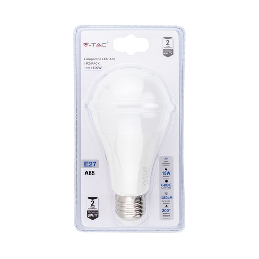 [7398] ¬[VZ14796] BOMBILLA LED 15W E27 A60 (BLISTER 1 PIEZA) 6400K