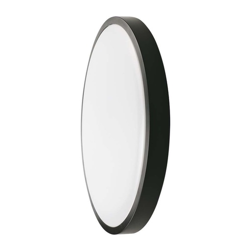 [7634] ¬[VZ15268] PLAFÓN LED 18W REDONDO MARCO NEGRO IP44 4000K